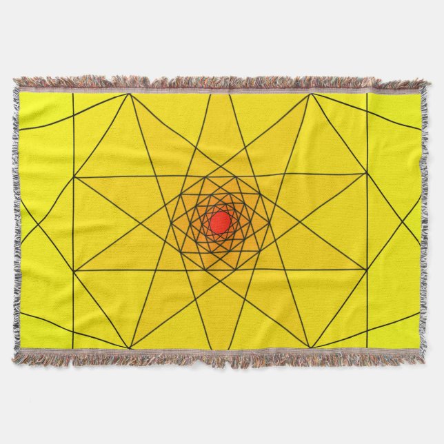 Manta Estrella Geométrica Explosiva - Diseño Amarillo y  (Anverso)