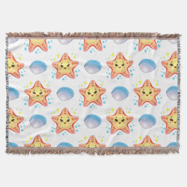 Manta Estrellas de mar y conchas adorables (Anverso)