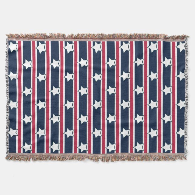 Manta Estrellas patrióticas divertidas y divertidas (Anverso)