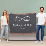 Manta Eternal Us – Mr & Mrs<br><div class="desc">Eternal Us – Mr & Mrs Throw Blanket Celebrate a love that lasts forever with the Eternal Us – Mr & Mrs Throw Blanket. Designed with a modern infinity‑symbol motif and elegant script in white with changeable colored background, this blanket becomes a meaningful keepsake when personalized with your family name...</div>