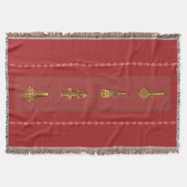 Manta Ethiopian Orthodox Crosses – Gold on Red