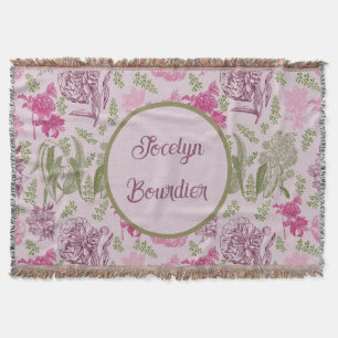 Manta Eucaliptus de peonía rosada personalizada