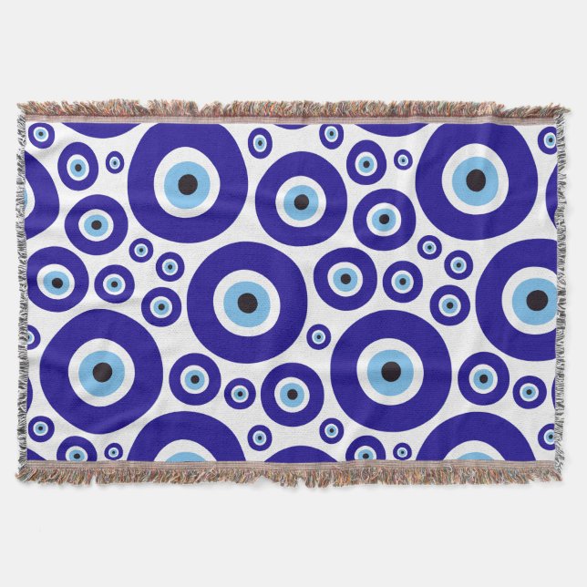 Manta Evil Eye Pattern, Greek Eye, Turkish Eye, Nazar (Anverso)