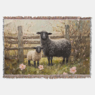 Manta Ewe y Lamb Spring Sheep Art