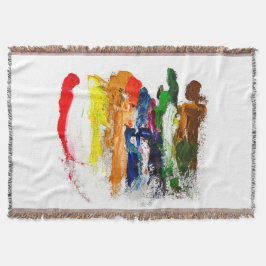 Manta Expresión abstracta de figuras humanas en movimien