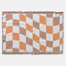 Manta Fall Checker Pattern Fringed Throw Blanket