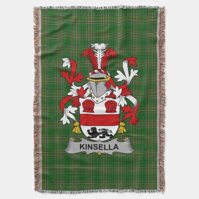 Manta Familia irlandesa Kinsella o Kinsellagh Coat of Ar (Frente vertical)