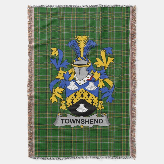 Manta Familia irlandesa Townshend o Townsend Coat of Arm (Frente vertical)
