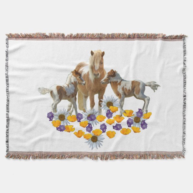 Manta Familia Pony en las flores (Anverso)