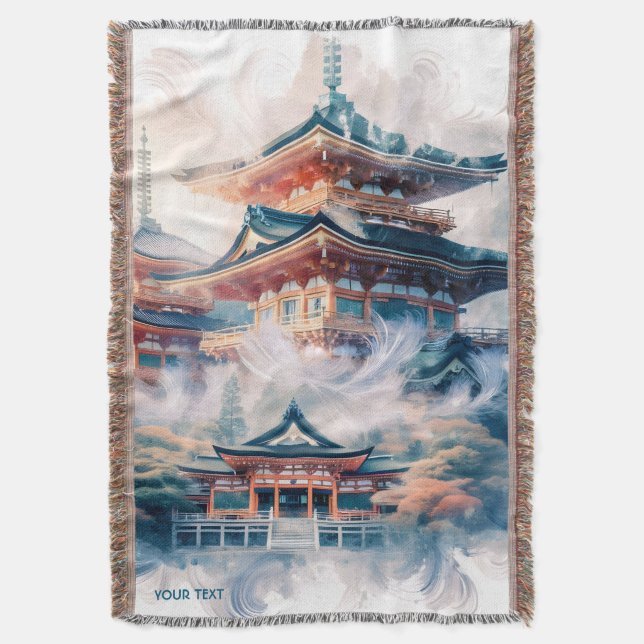 Manta Fantasía Cuidada Templo Japonés (Frente vertical)