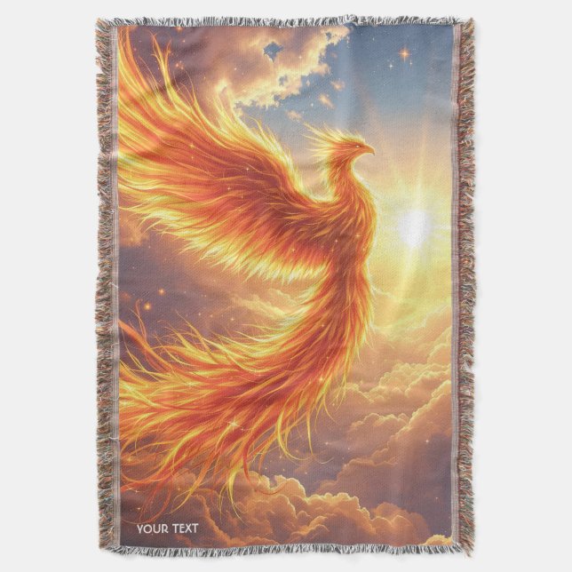 Manta Fantasía Cute Flaming Phoenix Rises (Frente vertical)