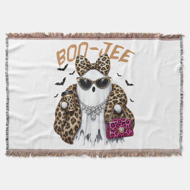 Manta Fantasma Leopardo Coquette Boo-JEE Halloween (Anverso)