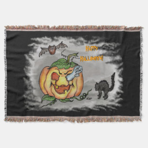 Manta Fantasma, murciélago y gato, ¡Feliz Halloween!