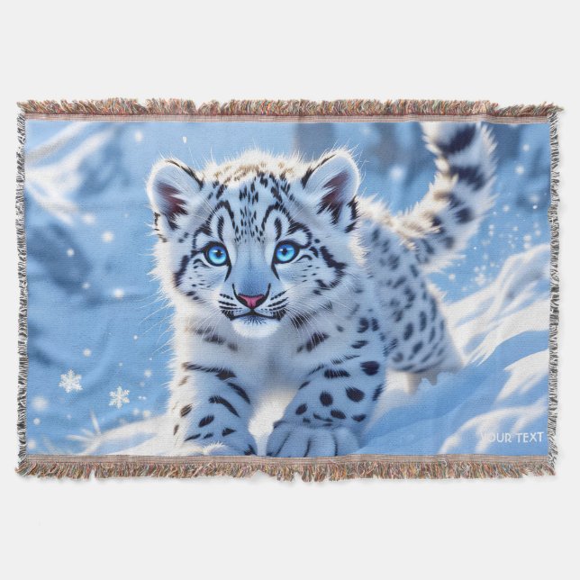 Manta Fantástico Leopardo de Nieve Bebé Lindo (Anverso)