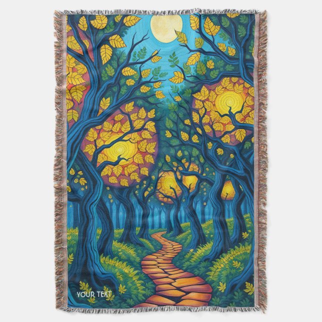 Manta Fantasy Cute Forest Naranja Road (Frente vertical)