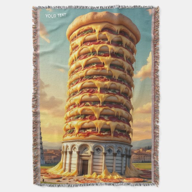 Manta Fantasy Cute Pisa Tower Pizza (Frente vertical)
