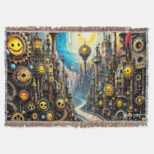 Manta Fantasy Cute Resumen Ciudad Steampunk