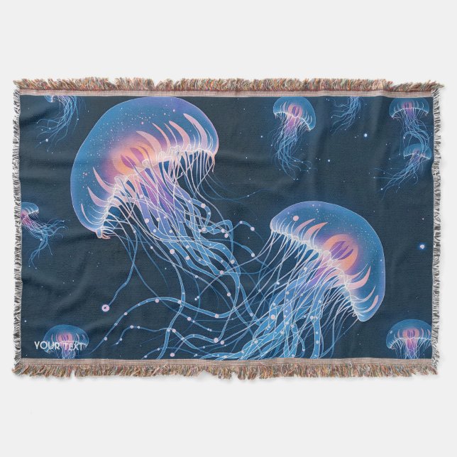 Manta Fantasy Cute Resumen Jellyfish Subacuático (Anverso)