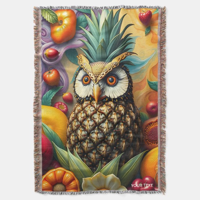 Manta Fantasy Cute Serene Pineapple Owl (Frente vertical)
