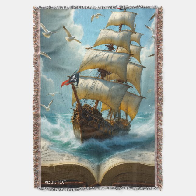 Manta Fantasy Cute Ship Ocean Book (Frente vertical)