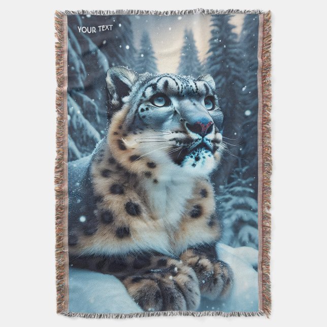 Manta Fantasy Cute Winter Snow Leopard (Frente vertical)