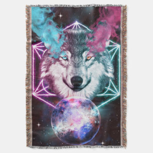 Manta Fantasy Wolf Throw Blanket