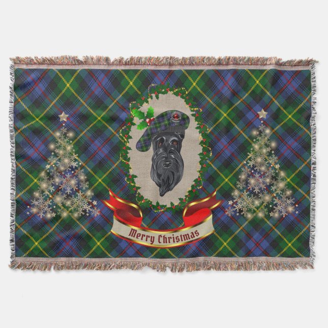 Manta Farquharson Scottie Dog Navidades Throw Blanket (Anverso)