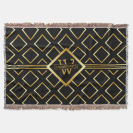 Manta Faux Gold Monogram - Black and Gold