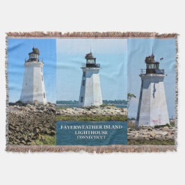 Manta Fayerweather Island Lighthouse, CT Throw Blanket