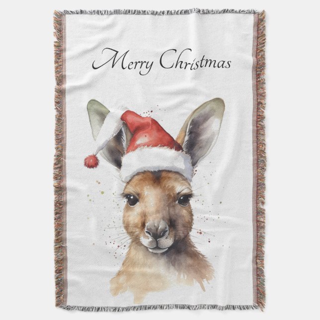 Manta Felices Fiestas de Navidad, canguro personalizado (Frente vertical)