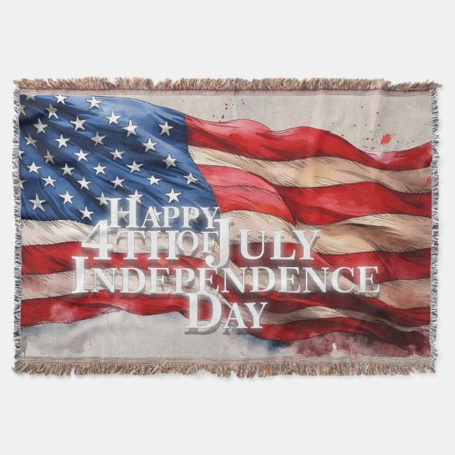 Manta Feliz 4 de julio - Día de la Independencia (Anverso)
