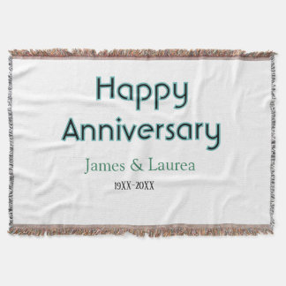 Manta Feliz aniversario boda nombre fecha año simple mi