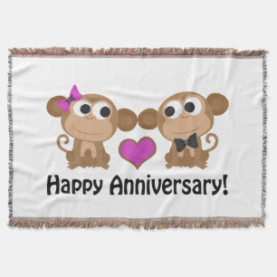 Manta Feliz Aniversario Monos