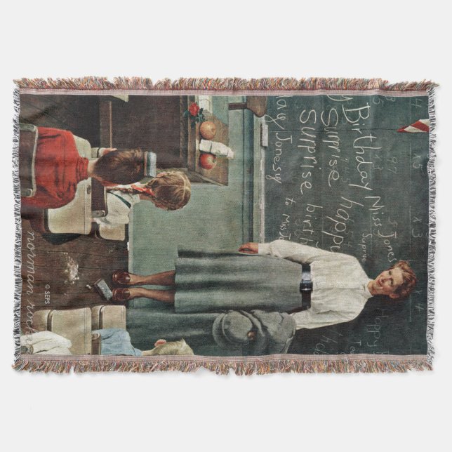 Manta Feliz cumpleaños, Miss Jones por Norman Rockwell (Anverso)