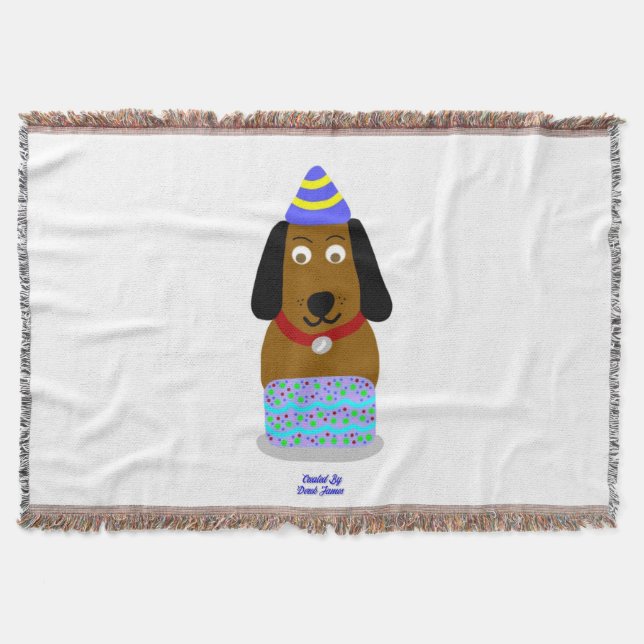 Manta Feliz Cumpleaños Pup Throw Blanket (Anverso)