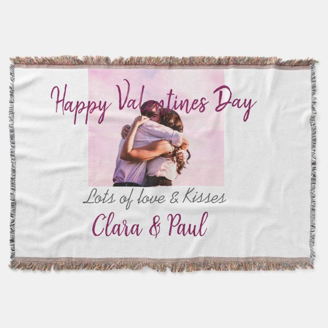 Manta Feliz día de San Valentín besos modernos amor añad (Anverso)