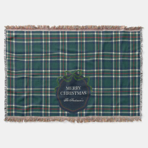 Manta Feliz Navidad Clásico Preppy Tartán Cuadros