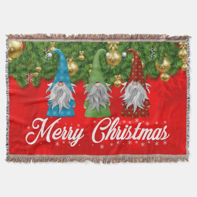 Manta Feliz Navidad con Gnomos  (Anverso)