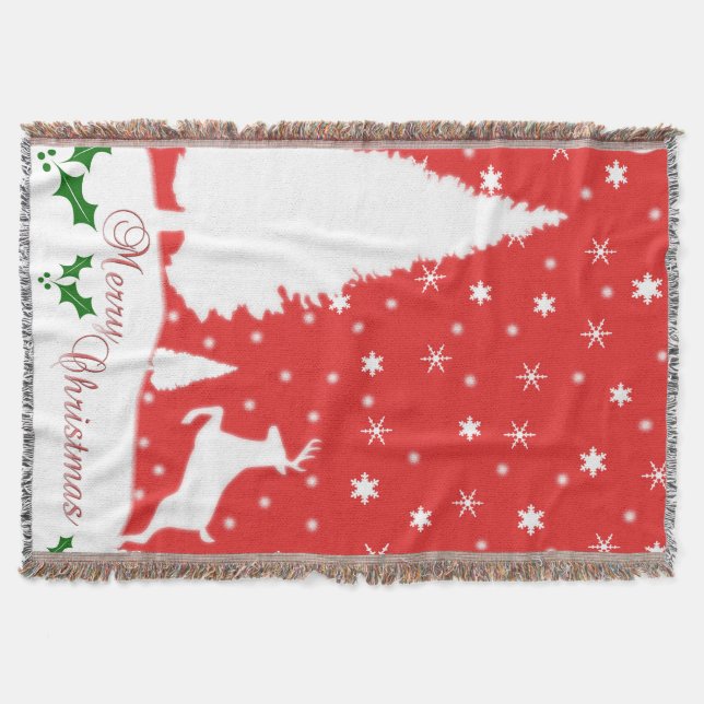 Manta Feliz Navidad Invierno Snowflakes (Anverso)