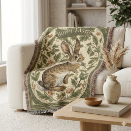 Manta Feliz Pascua Conejo Vintage Inspirado en William M