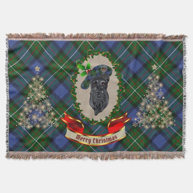 Manta Fergusson Scottie Dog Navidades Throw Blanket (Anverso)