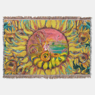 Manta FERIA DE SUNFLOWERS JUGANDO LYRA Fantasy Floral