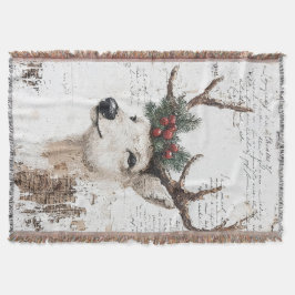 Manta Festividad en Navidades de ciervos blancos