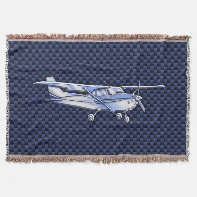 Manta Fibra de carbono azul Cessna cromada de Aircraft C (Anverso)