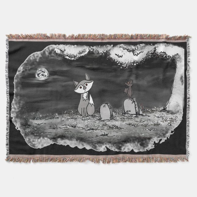 Manta figdewdrop Fig & Blinky Graveyard Throw Blanket (Anverso)
