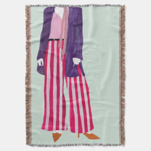 Manta Figura derecha de la moda - pantalones rayados