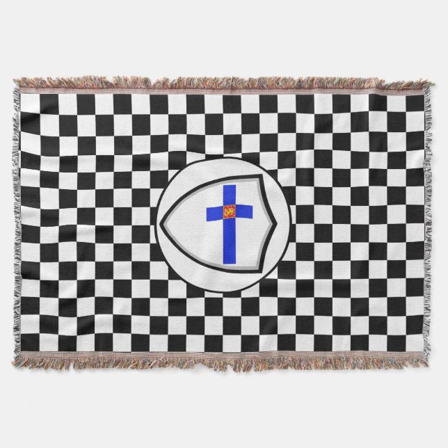 Manta Finnish flag-coat arms throw blanket (Anverso)