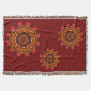 Manta Fire Mandala Throw Blanket