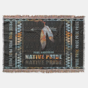 Manta Flecha tribal retro de pluma del orgullo nativo in