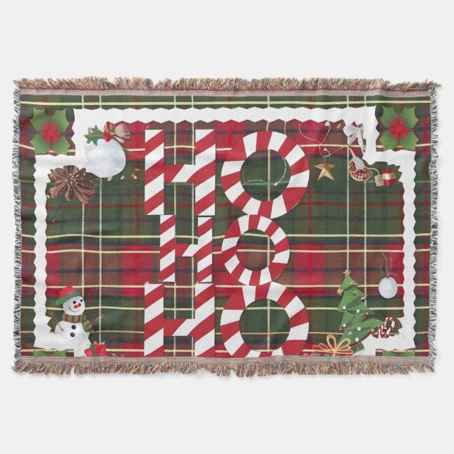 Manta Fleece y Sherpa Blank, Navidades de "HO HO HO HO H (Anverso)